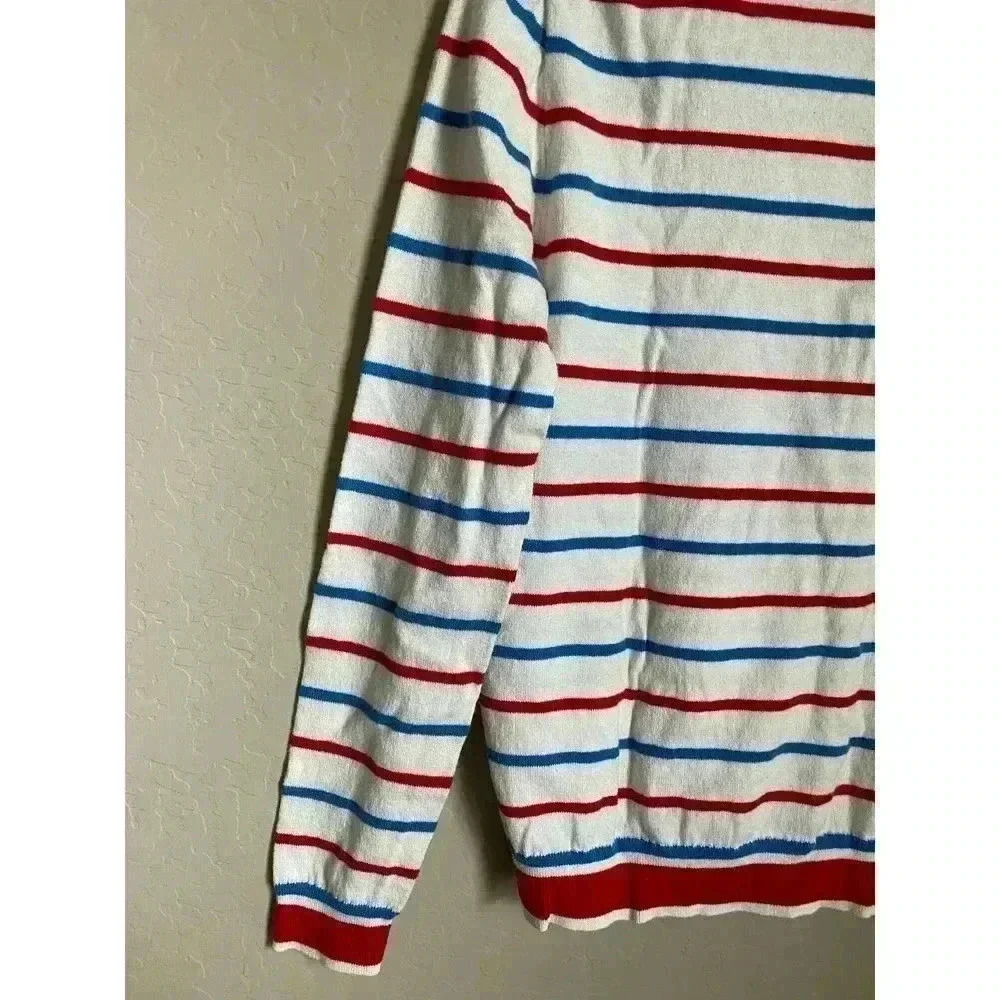 J.Crew Mercantile Breton Stripe Sweater Nautical Crewneck Cotton S - Picture 2 of 7